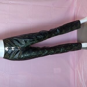 Simonett Leo Chimera Green and Black Snakeskin Faux Leather Pants size Large